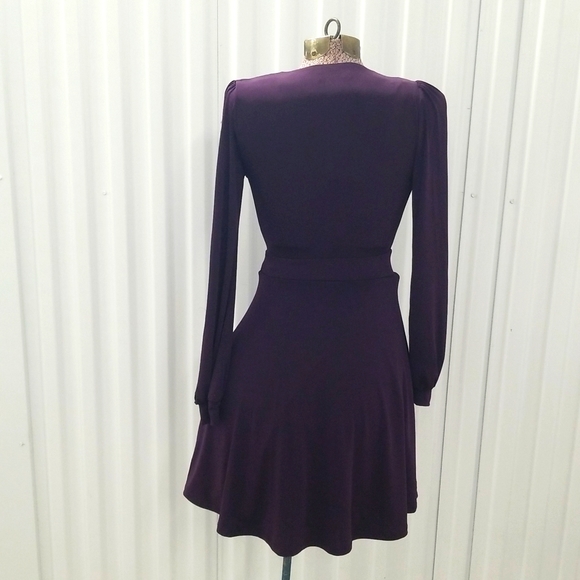 Plum Fashion Nova long sleeved short v-neck dress - Picture 2 of 8
